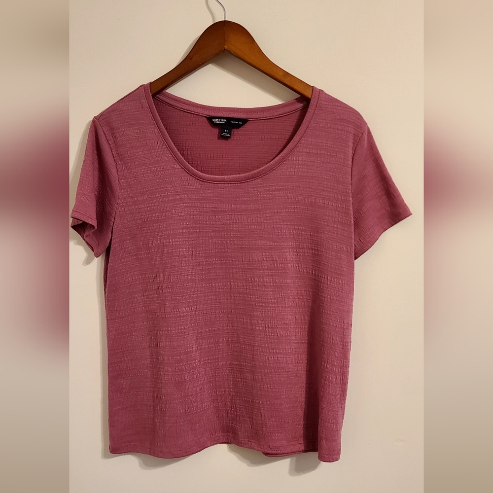 Simply Vera Vera Wang Mauve Short Sleeve Tee